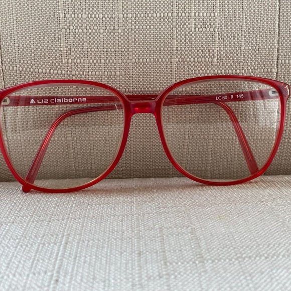 Vintage Liz Claiborne Unisex Eyeglasses Frame Red Tone LC60 R 145 Glasses - Picture 3 of 11